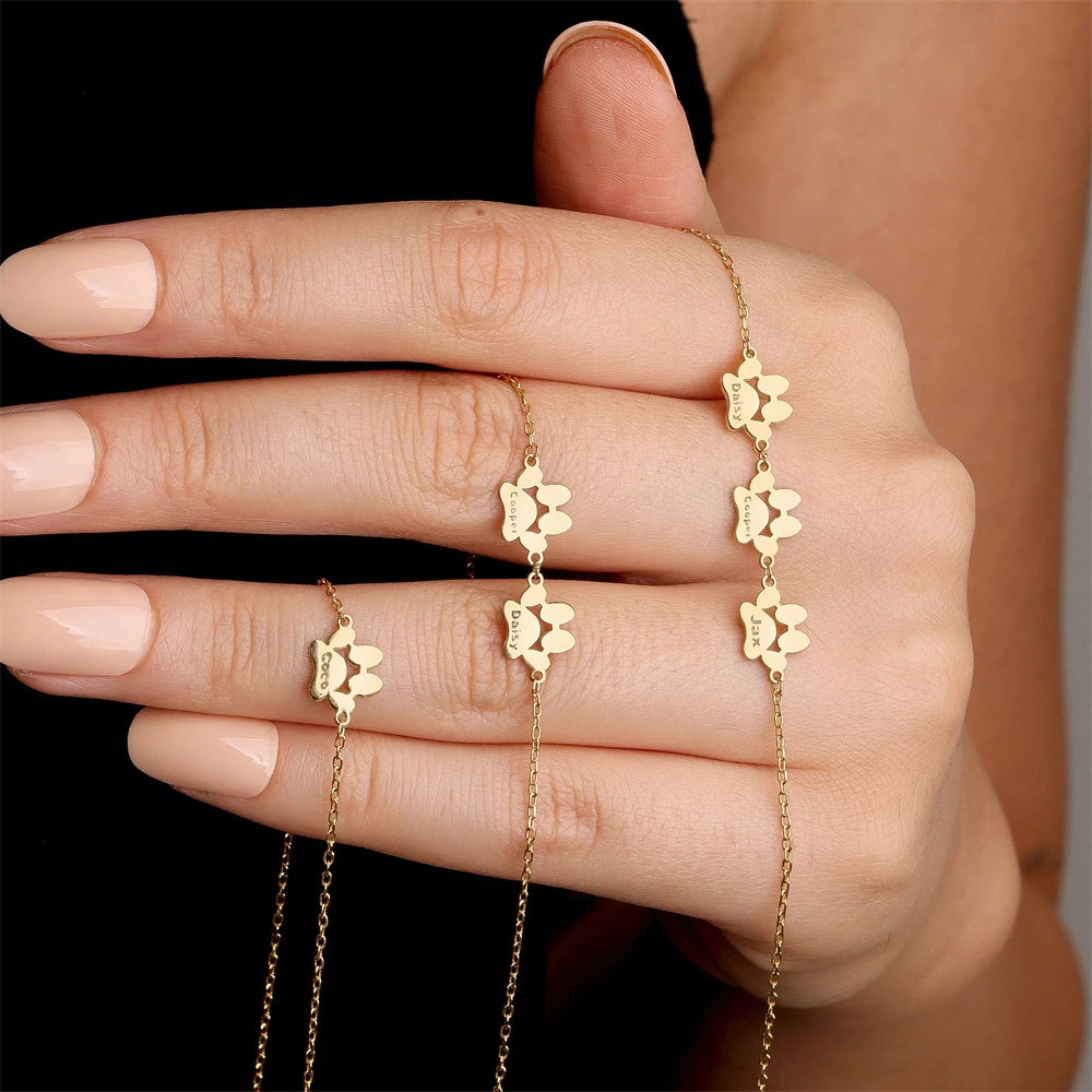 Bracelet Minimaliste Pattes d’Amour™ - Personnalisé avec Votre Touche - Pattes & Cadeaux